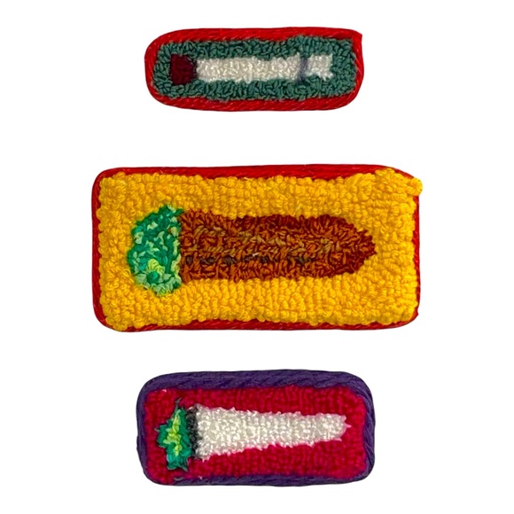 Handmade punch needle magnets. Set of 3. - Picture 1 of 3